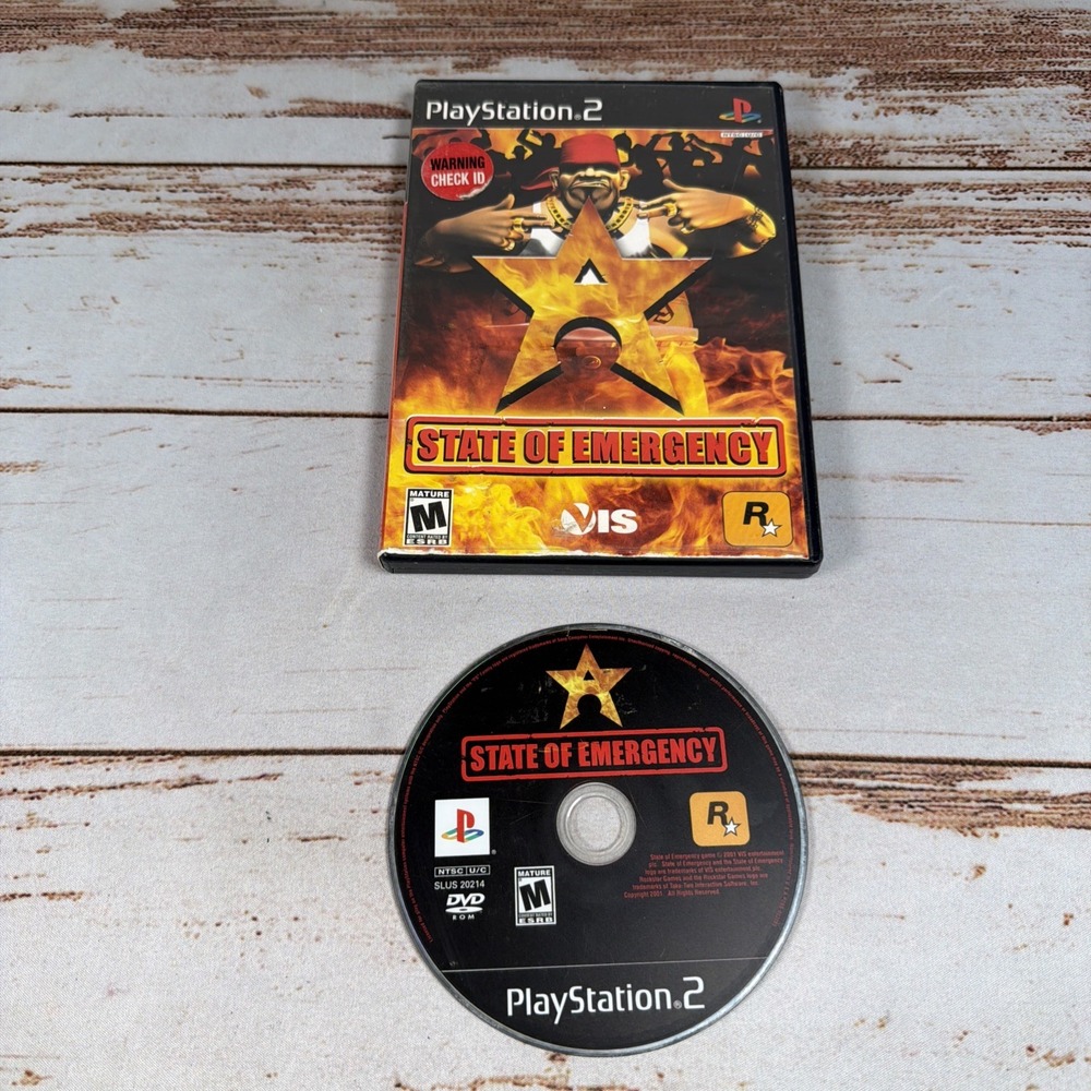 State of Emergency Sony PlayStation 2 PS2 2002 Rockstar Game Disc & Case Tested
